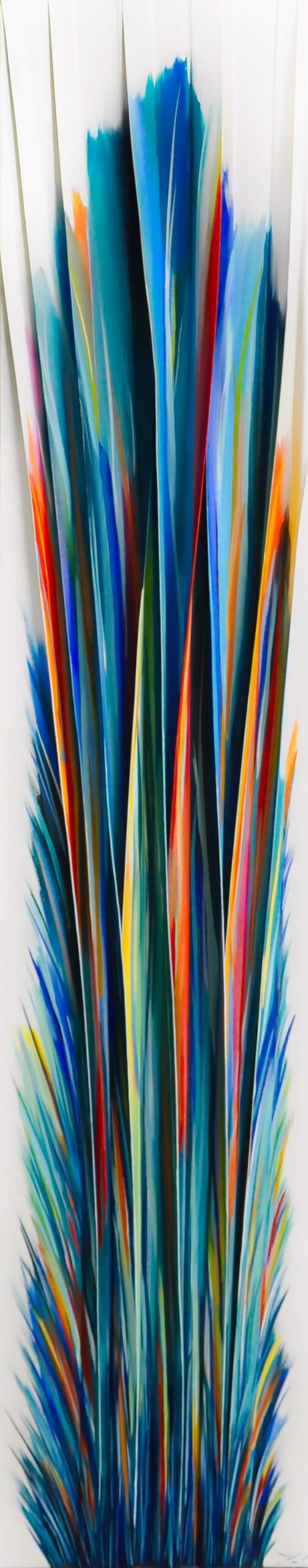 Where the Colors Rise, original 3-D mixed media abstract painting by Canadian artist Melanie Giguere at Effusion Art Gallery in Invermere, BC.