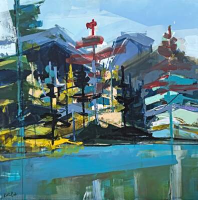 Safe Word, original acrylic landscape painting by Canadian artist Katie Lois at Effusion Art Gallery in Invermere, BC.