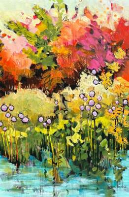 Show Me What You Got, original acrylic landscape painting by Canadian artist Eleanor Lowden at Effusion Art Gallery in Invermere, BC.