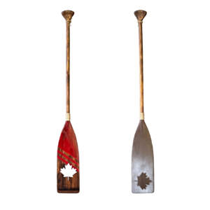 Canada True Paddle 3, one-of-a-kind hand-painted canoe paddle by Canadian artist Kara Masters at Effusion Art Gallery in Invermere, BC.