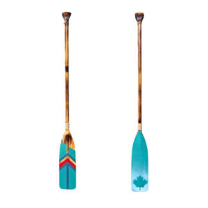 Canada True Paddle 4, one-of-a-kind hand-painted canoe paddle by Canadian artist Kara Masters at Effusion Art Gallery in Invermere, BC.