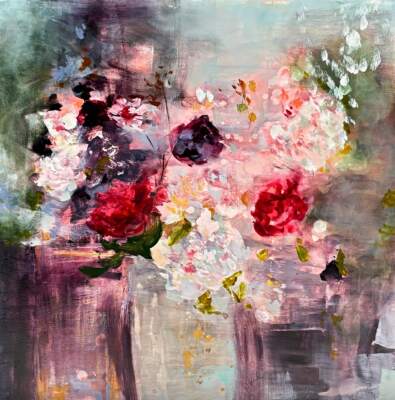 See the Sunlight in Her Soul, original oil floral painting by Canadian artist Denna Erickson at Effusion Art Gallery in Invermere, BC.