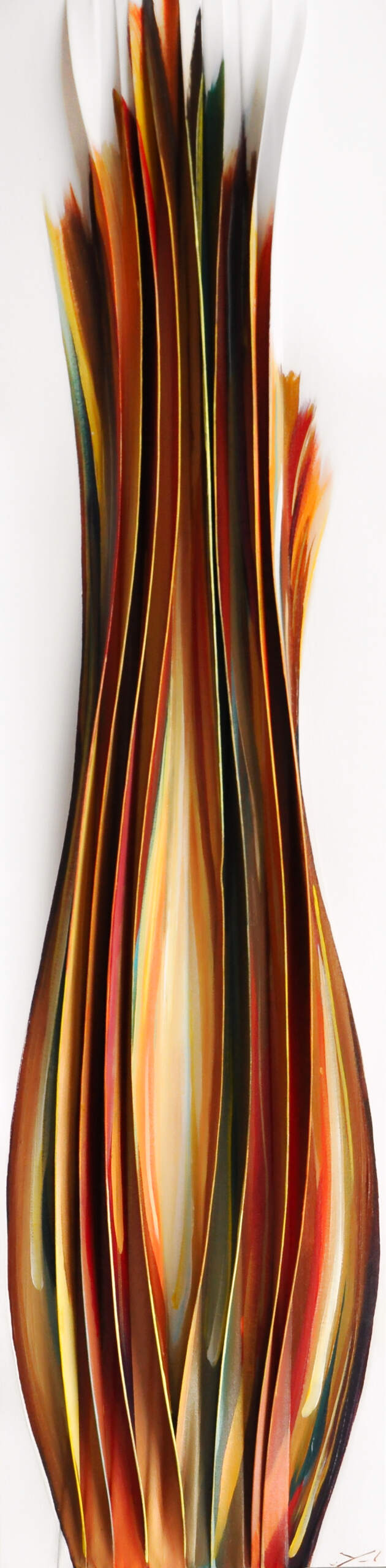 Awakening Flame, original 3-D abstract painting by Canadian artist Melanie Giguere at Effusion Art Gallery in Invermere, BC.