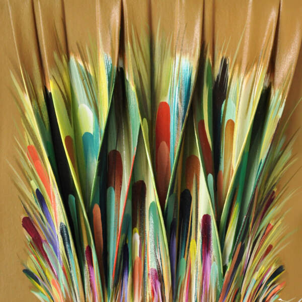 Born from Light, original 3-D mini abstract painting by Canadian artist Melanie Giguere at Effusion Art Gallery in Invermere, BC.