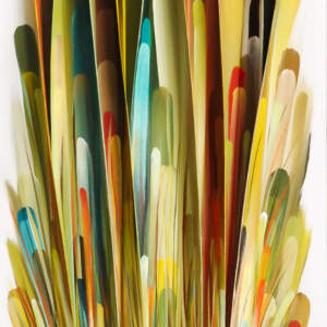 Silent Uprising, original 3-D abstract painting by Canadian artist Melanie Giguere at Effusion Art Gallery in Invermere, BC.