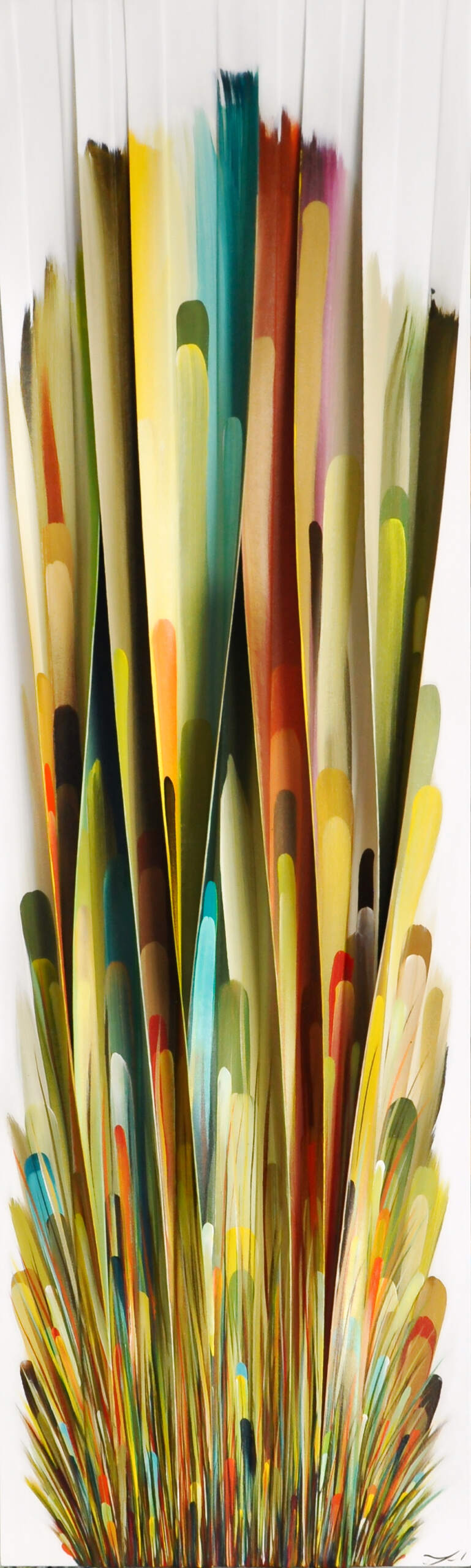 Silent Uprising, original 3-D abstract painting by Canadian artist Melanie Giguere at Effusion Art Gallery in Invermere, BC.