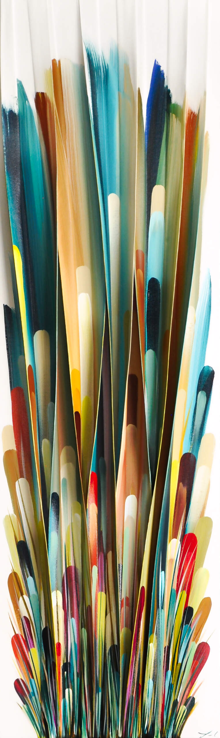 Explosion de bonheur, original 3-D mixed media abstract painting by Canadian artist Melanie Giguere at Effusion Art Gallery in Invermere, BC.