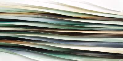 Le douceur de nos sentiments, original 3-D abstract painting by Canadian artist Melanie Giguere at Effusion Art Gallery in Invermere, BC.