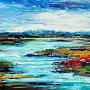 In Real Time, original oil painting of the Columbia Valley wetlands at Effusion Art Gallery in Invermere, BC.