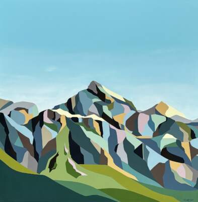 Top of the Pyramid, original acrylic landscape painting by Canadian artist Michelle Barkway at Effusion Art Gallery in Invermere, BC.